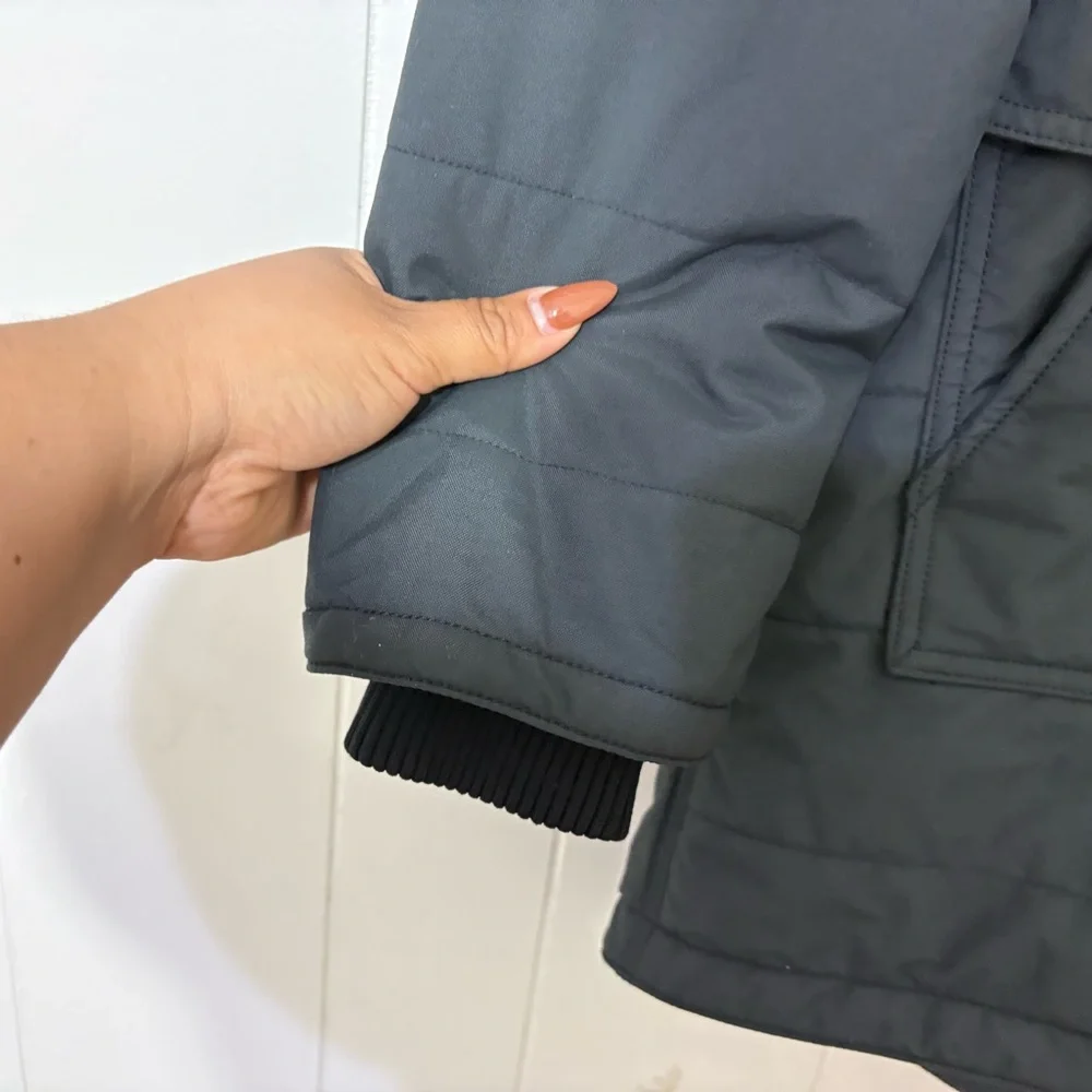 Carhartt Rain Defender Utility Coat Black Hooded Jacket Womens L Relaxed Fit - Picture 6 of 14